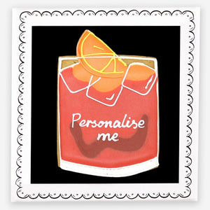 Personalised Negroni Letterbox Biscuit - Biscuiteers