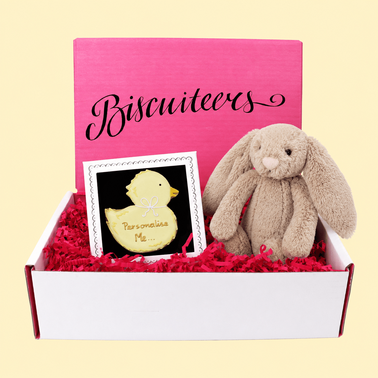 Personalised New Baby Bunny Mini Gift Box - Biscuiteers