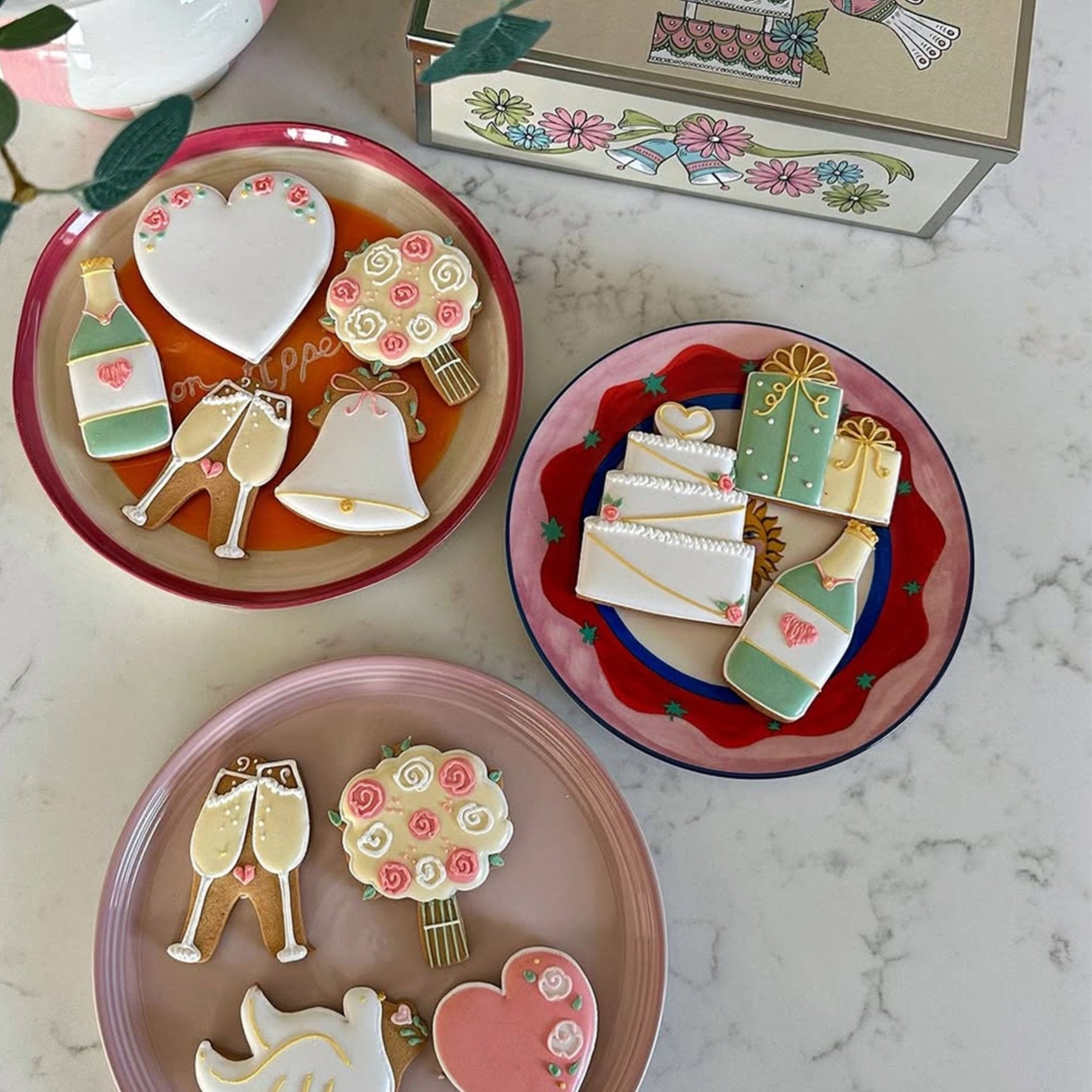 Personalised Wedding Bells Luxe Biscuit Tin - Biscuiteers