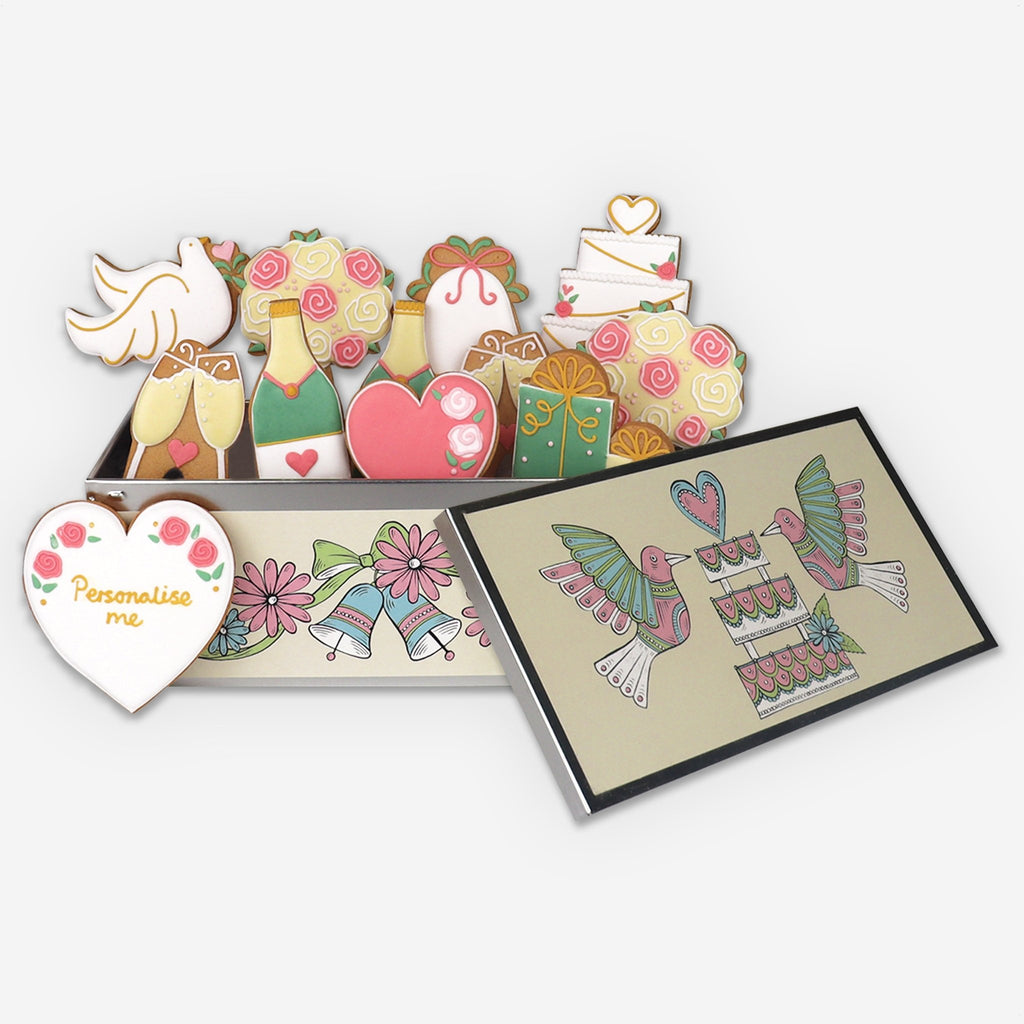 Personalised Wedding Bells Luxe Biscuit Tin - Biscuiteers