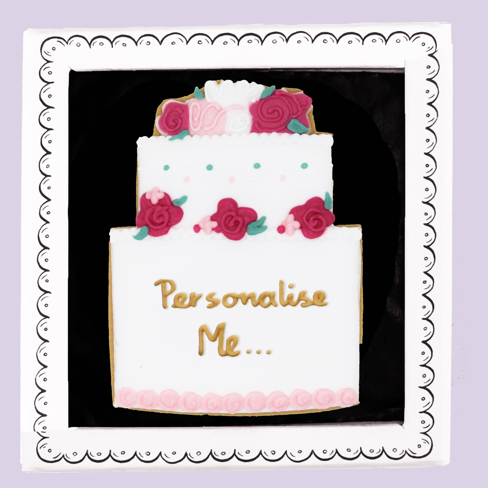 Personalised Wedding Cake Letterbox Biscuit