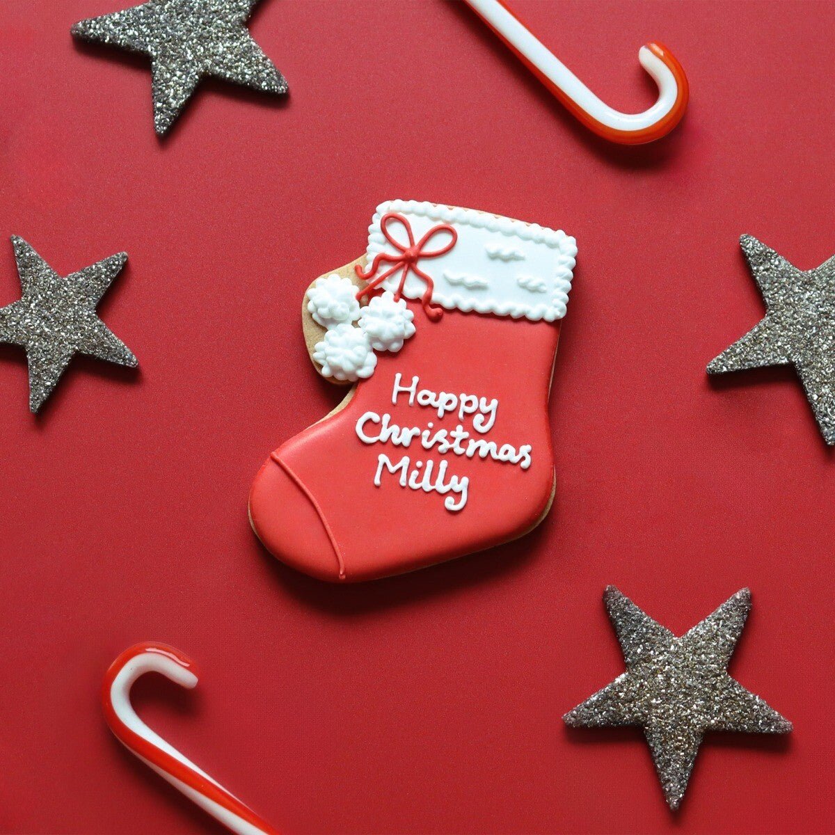 Personalised Without Wheat Christmas Stocking Letterbox Biscuit - Biscuiteers