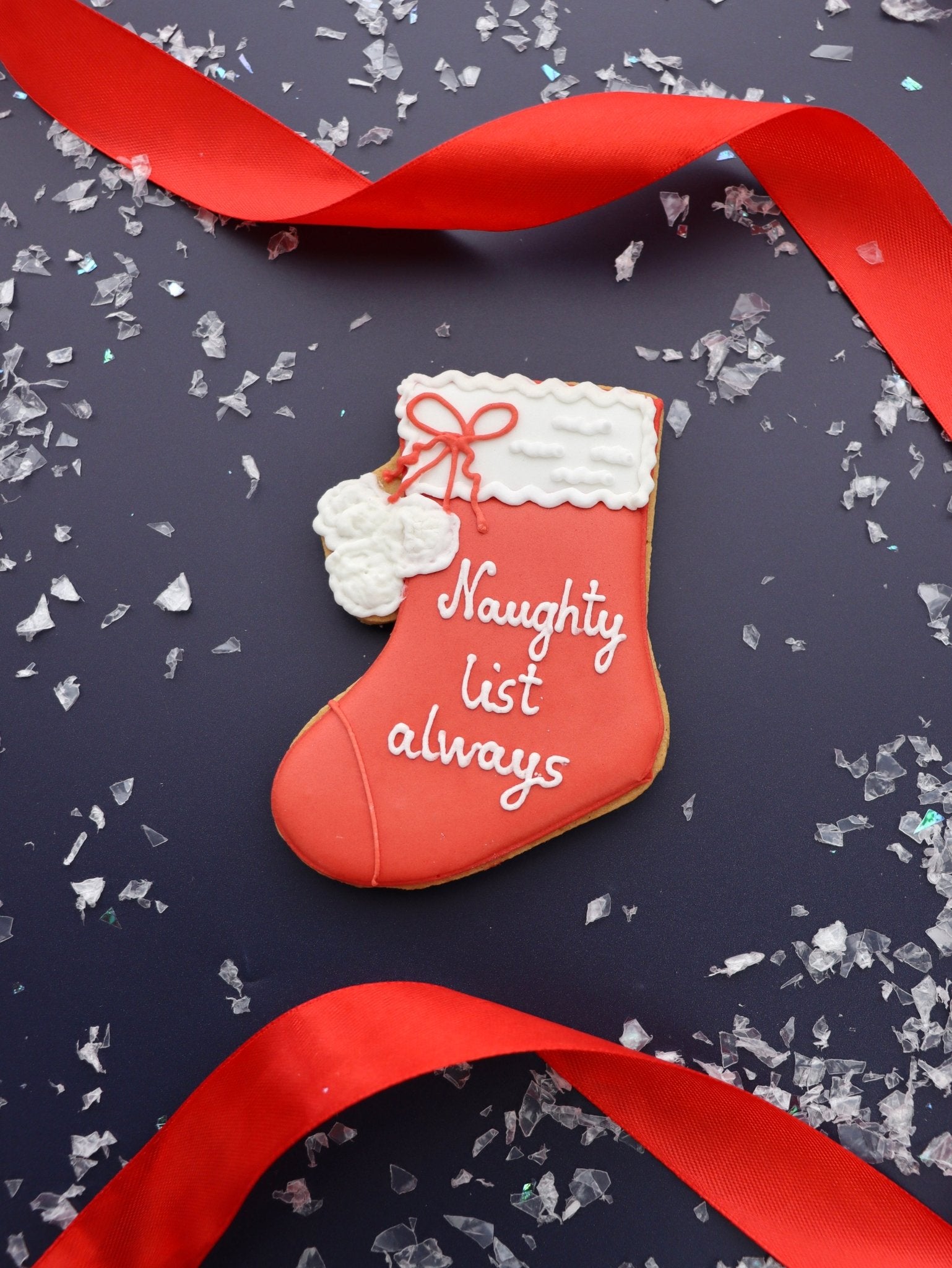 Personalised Without Wheat Christmas Stocking Letterbox Biscuit - Biscuiteers