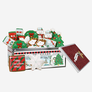 Personalised Without Wheat Merry & Bright Luxe Biscuit Tin - Biscuiteers