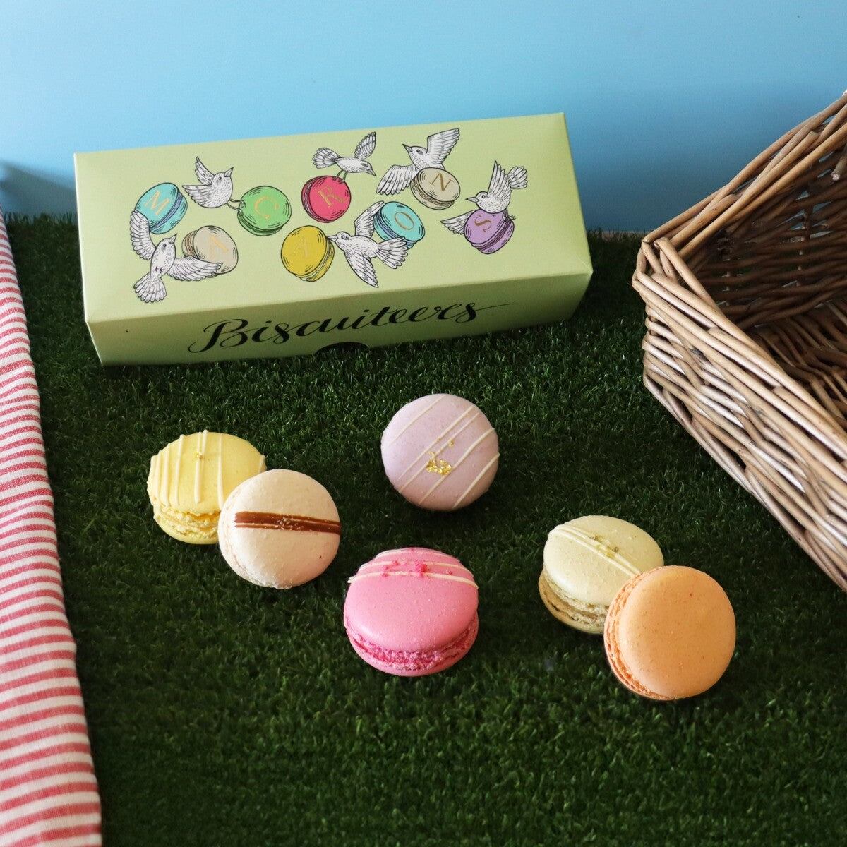 Mother's Day macarons by Biscuiteers, perfect personalized gift, hand-iced biscuits in a decorative tin for a special occasion.