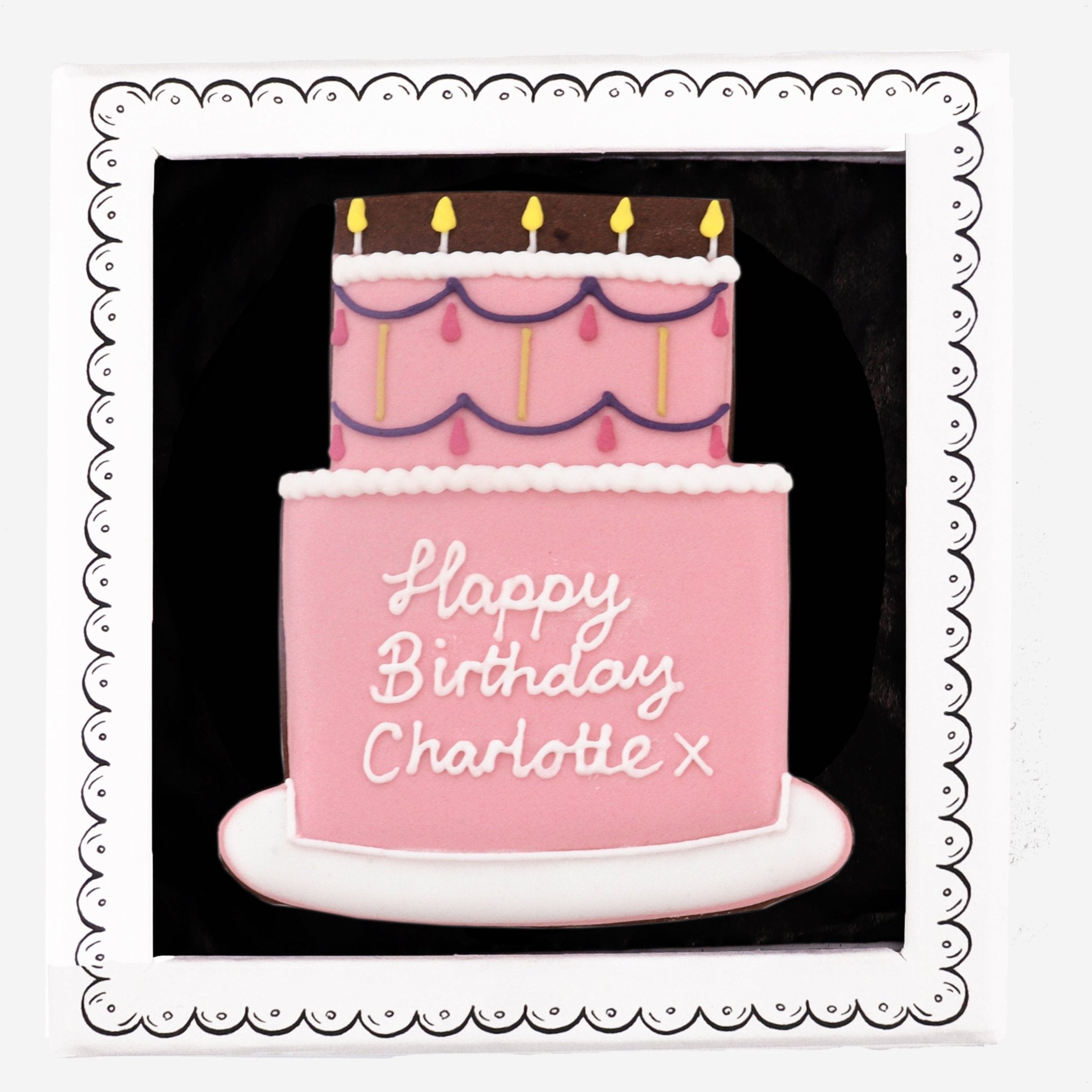 Pink Happy Birthday To You Letterbox - Biscuiteers