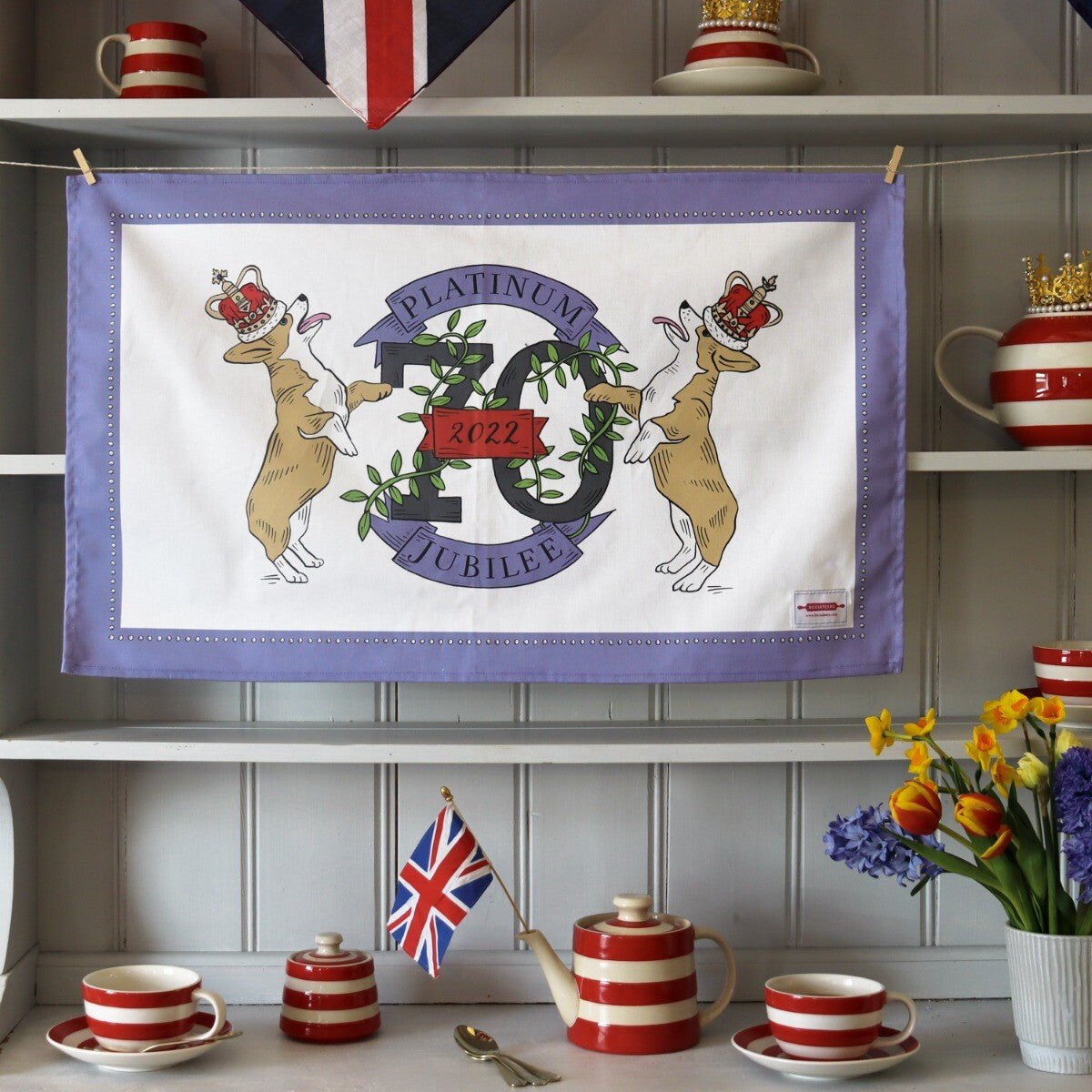 Platinum Jubilee Tea Towel - Biscuiteers