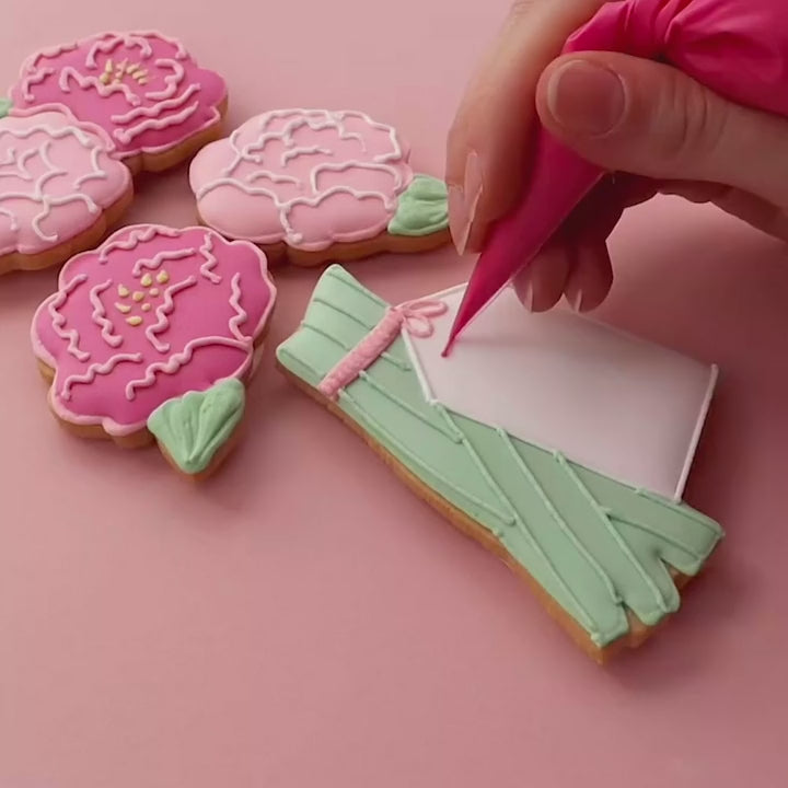 Bunch Of Peonies Letterbox Biscuits