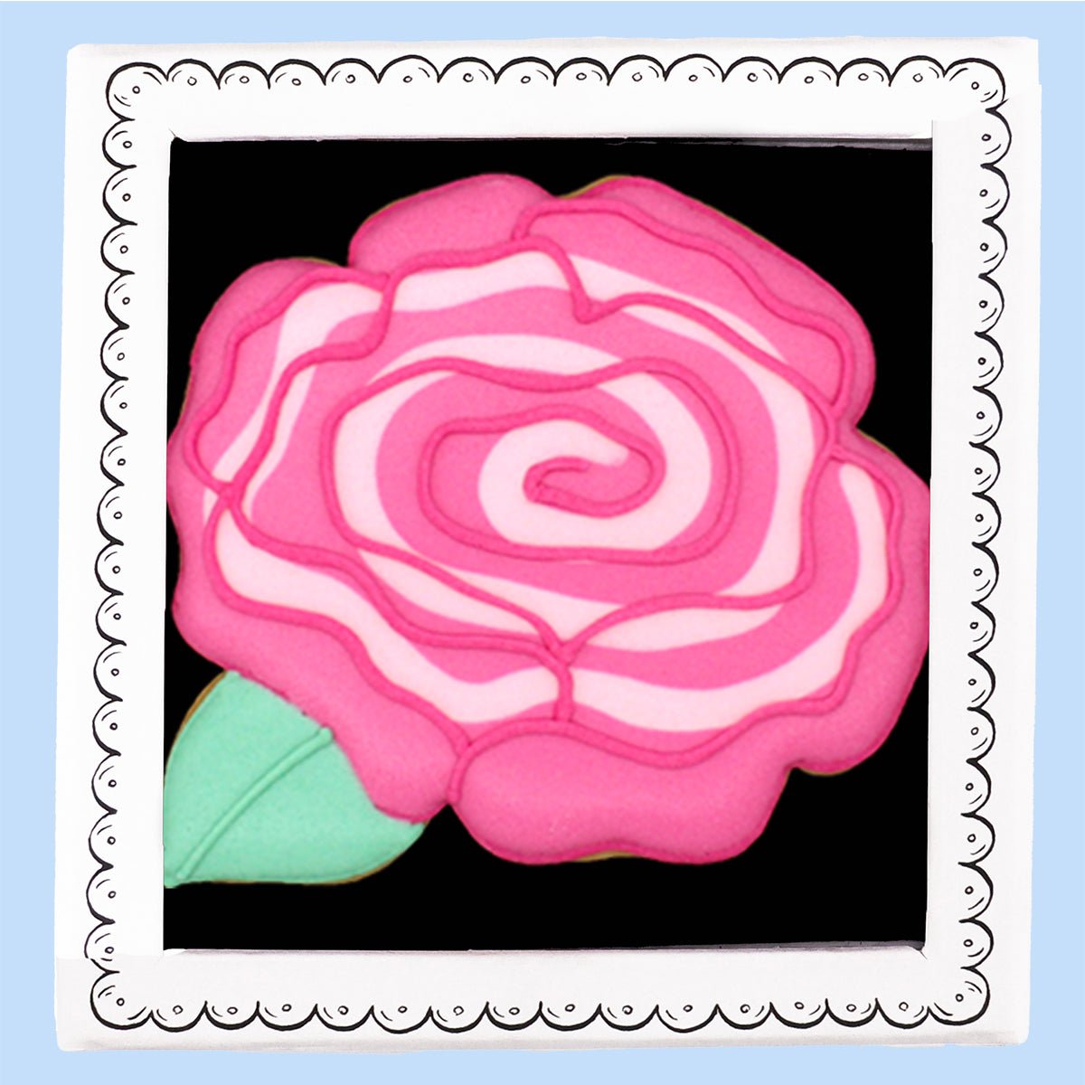 Rose June Birth Flower Letterbox Biscuit - Biscuiteers