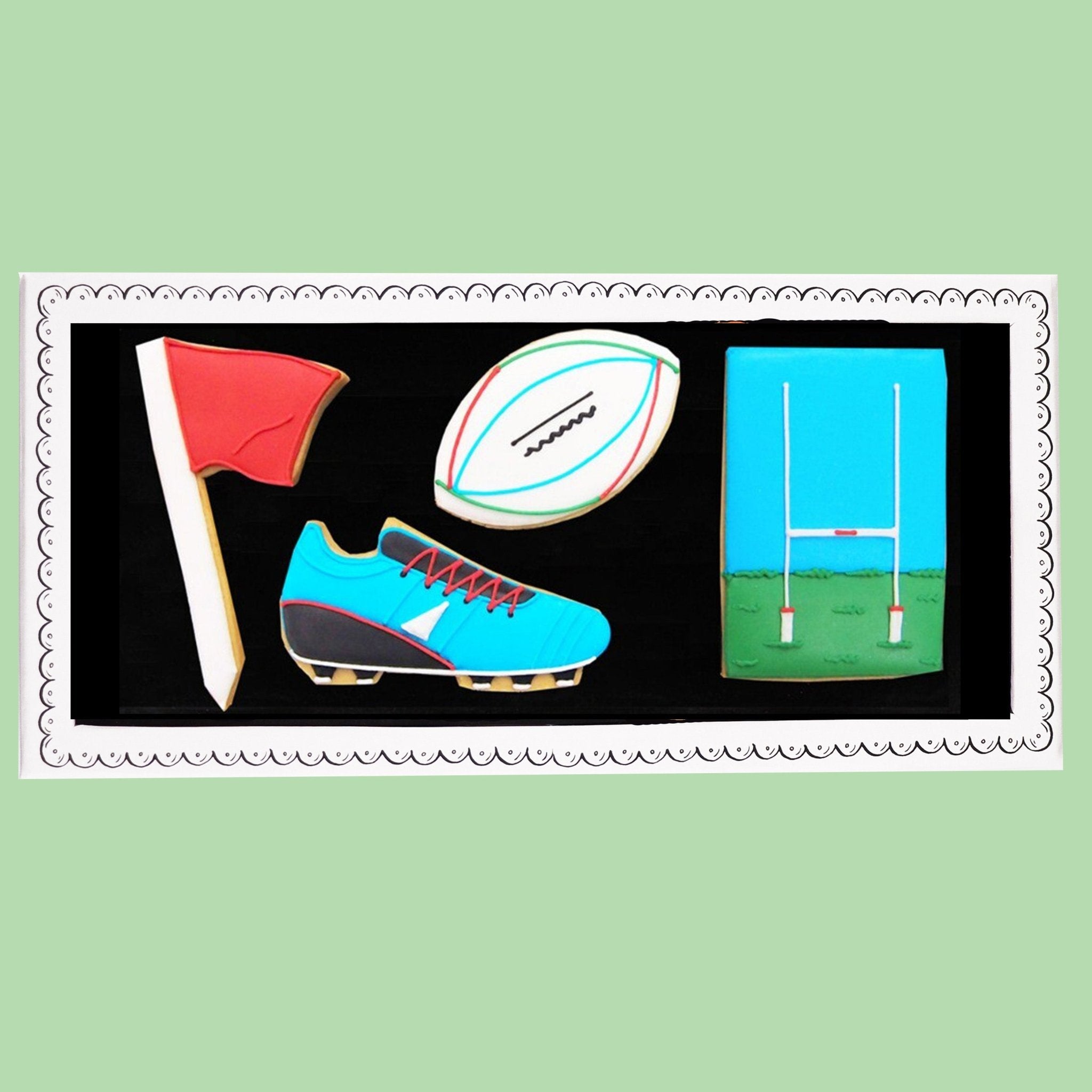 Rugby Letterbox Biscuits - Biscuiteers