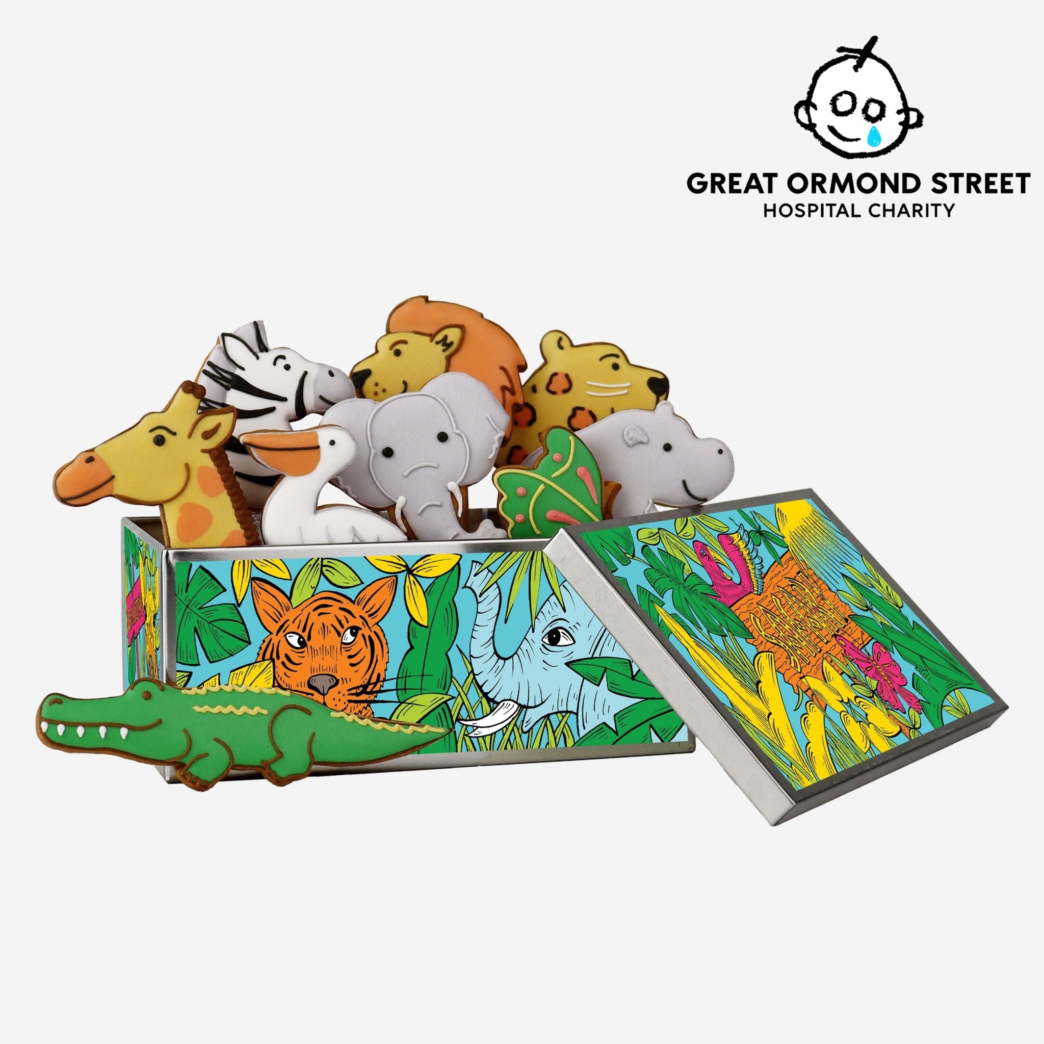 Safari Medium Biscuit Tin - Biscuiteers