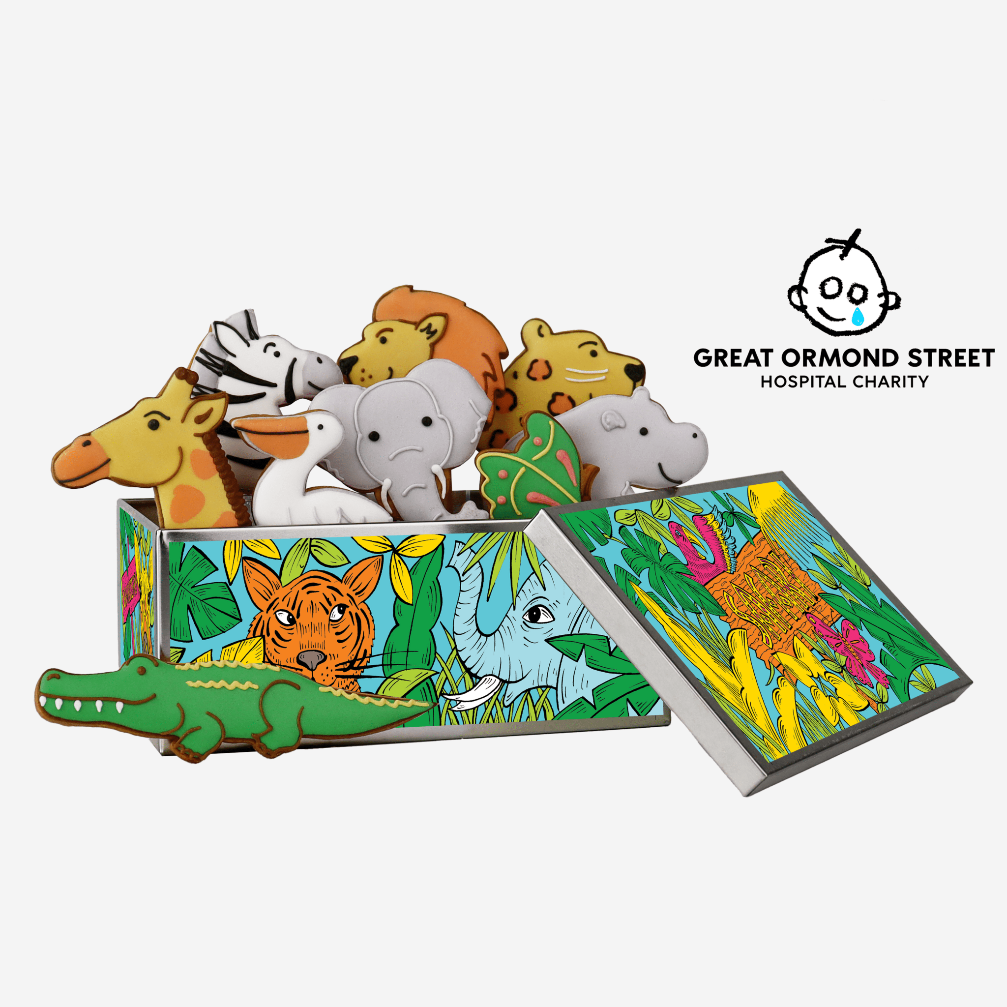 Safari Medium Biscuit Tin - Biscuiteers