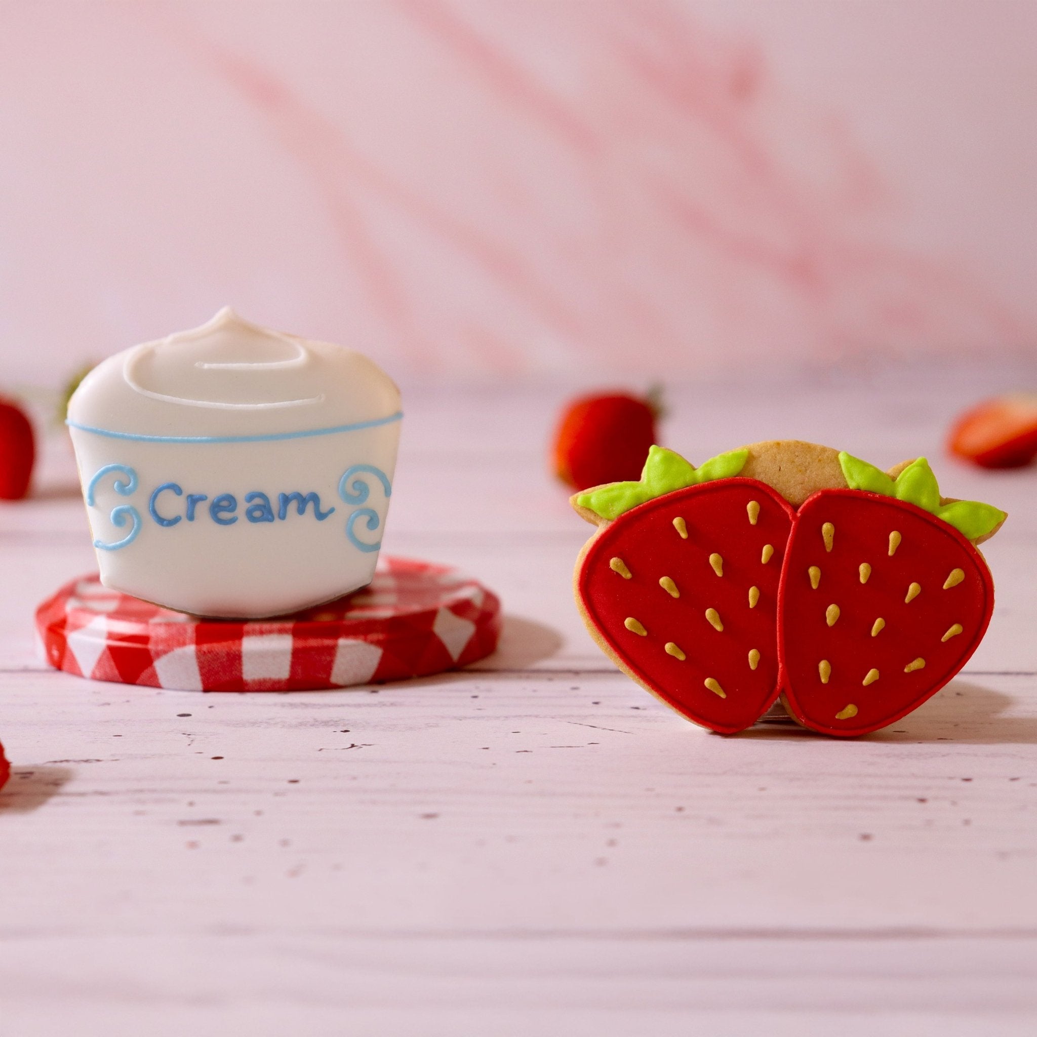 Strawberries And Cream Letterbox Biscuits - Biscuiteers