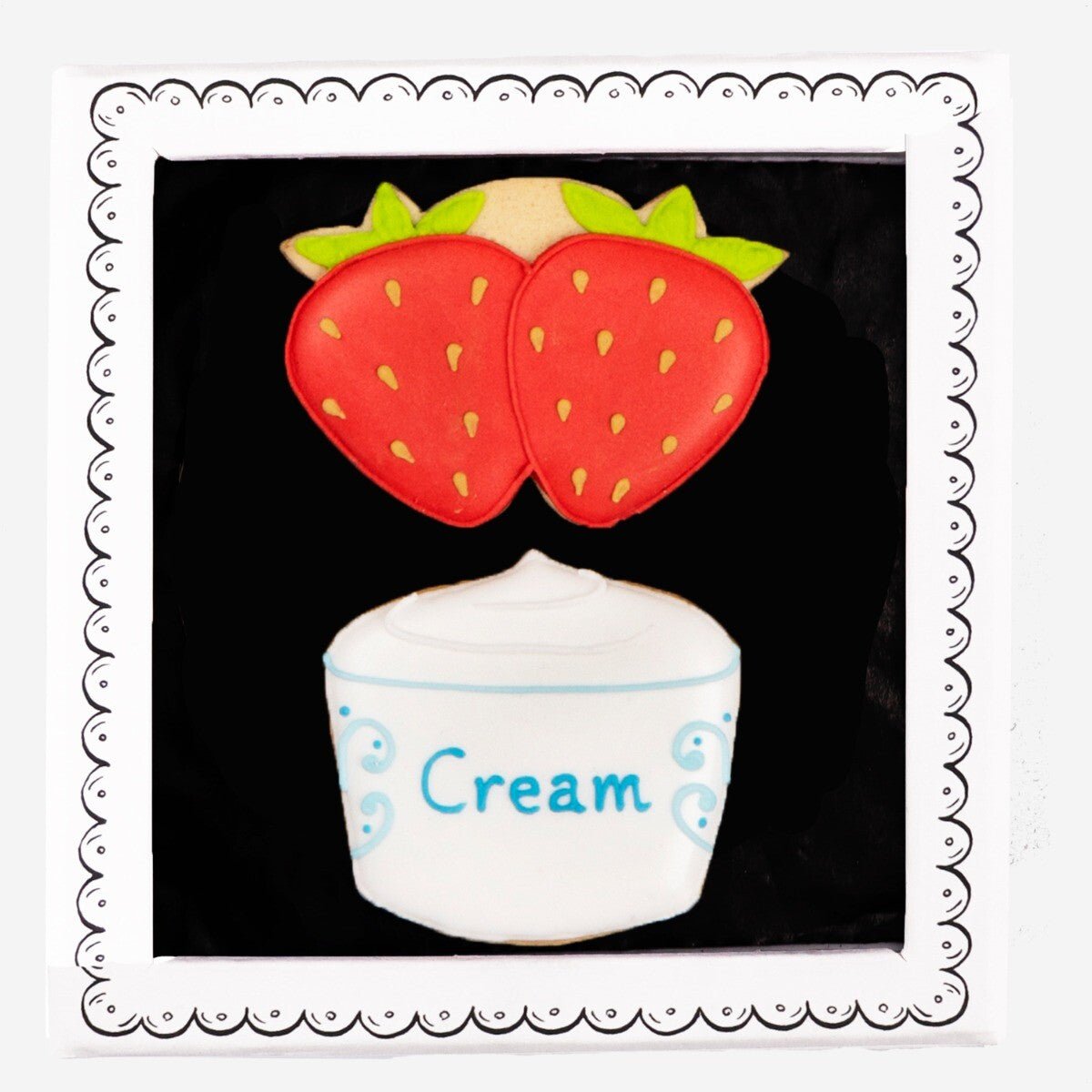 Strawberries And Cream Letterbox Biscuits - Biscuiteers