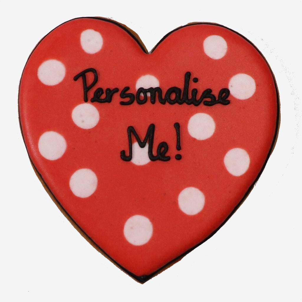 Hand-iced personalised heart biscuit, perfect birthday gift, beautifully presented in a biscuit tin for a special someone.