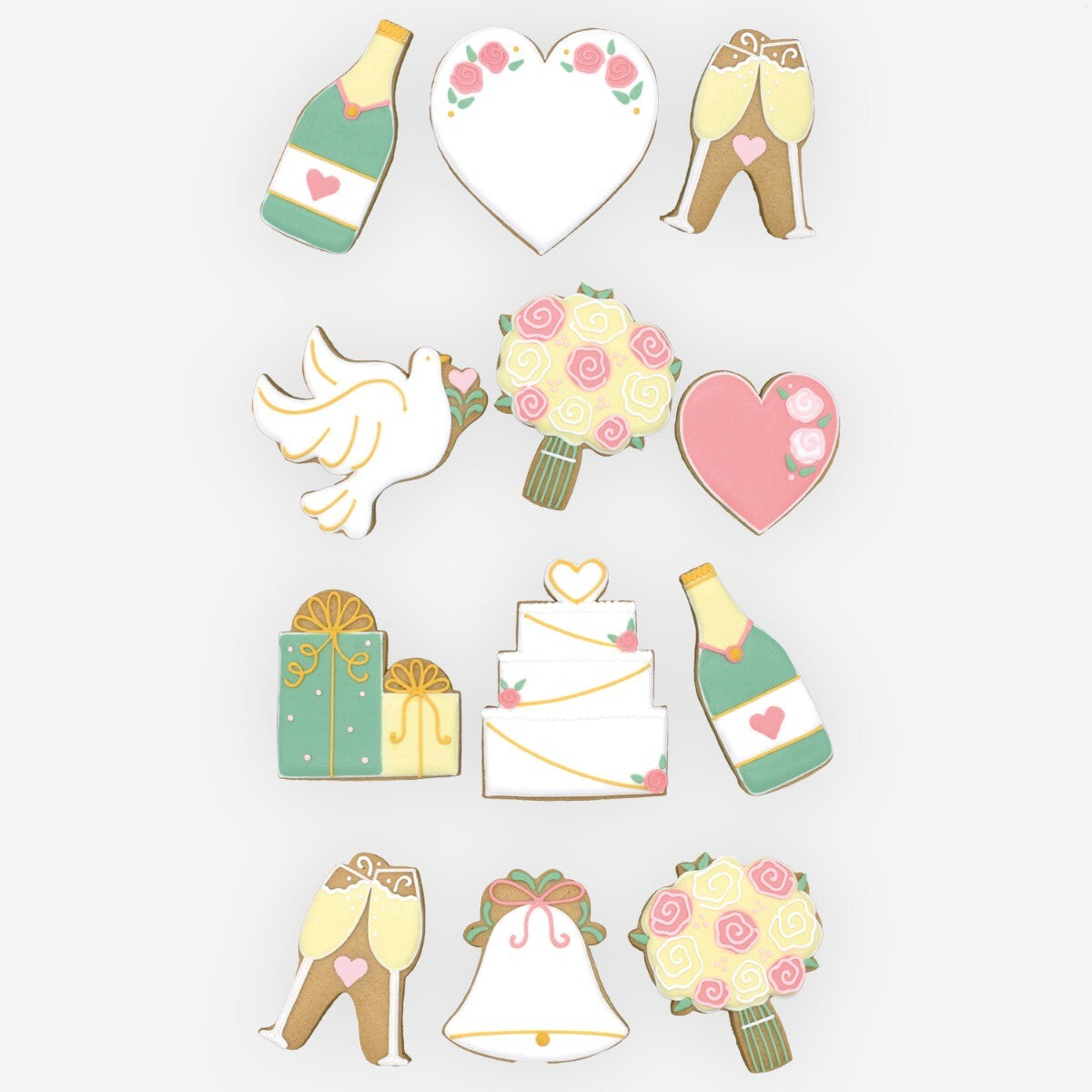 Hand-iced Wedding Bells Luxe Biscuit Tin, perfect personalised gift for weddings, featuring elegant designs in a keepsake tin.