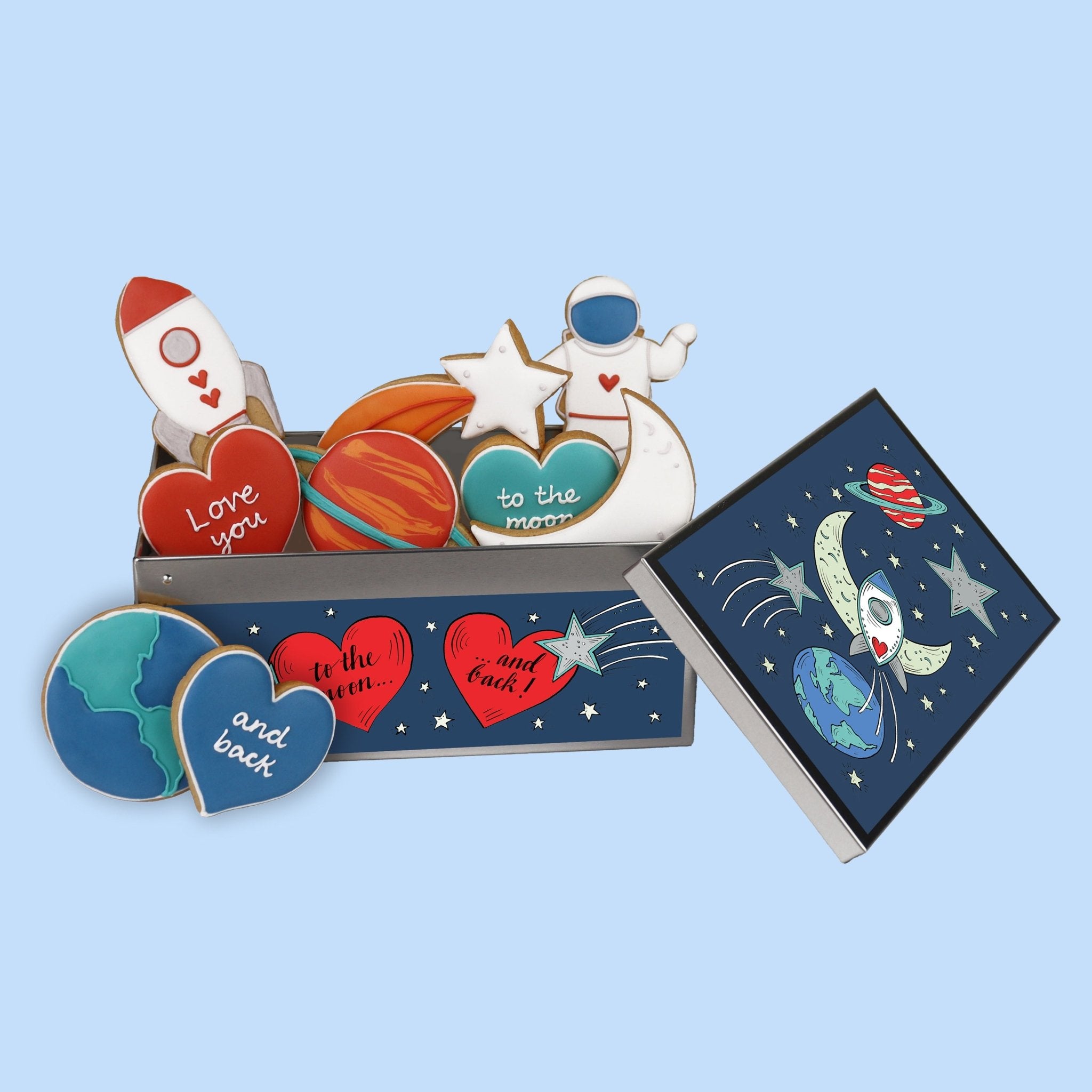 To The Moon And Back Biscuit Tin - Biscuiteers