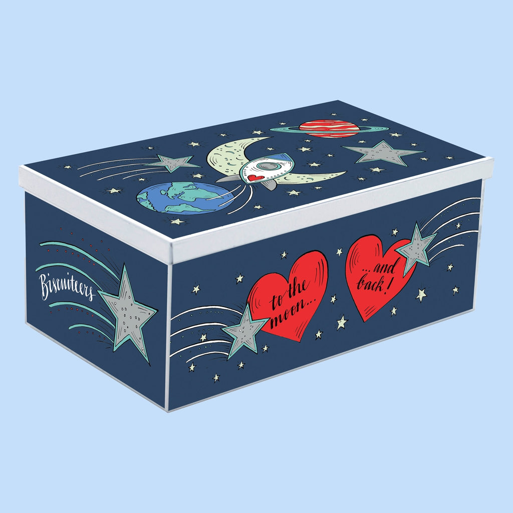To The Moon And Back Biscuit Tin - Biscuiteers