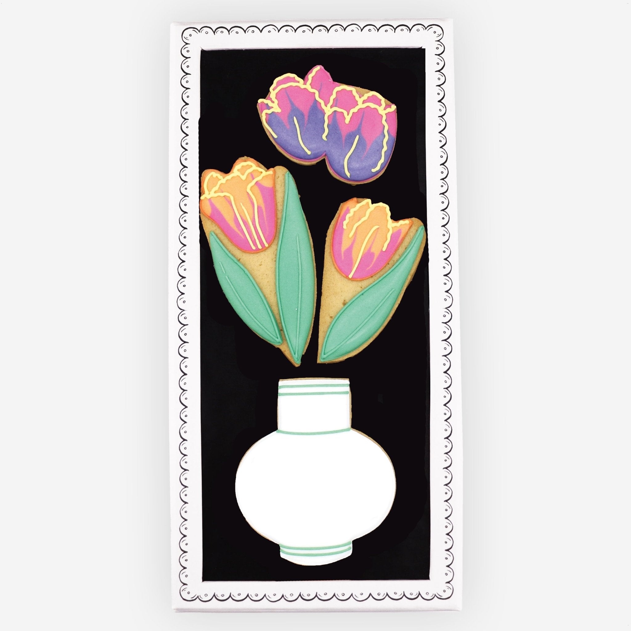 Tulips And Candle Gift Box - Biscuiteers