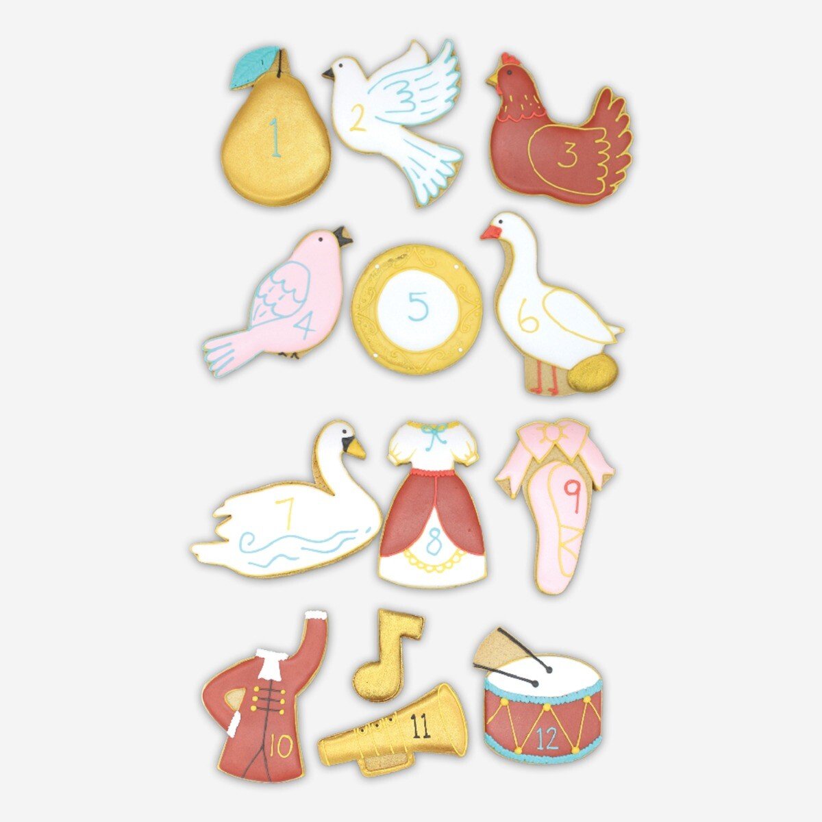 Twelve Days Of Christmas Luxe Biscuit Tin - Biscuiteers