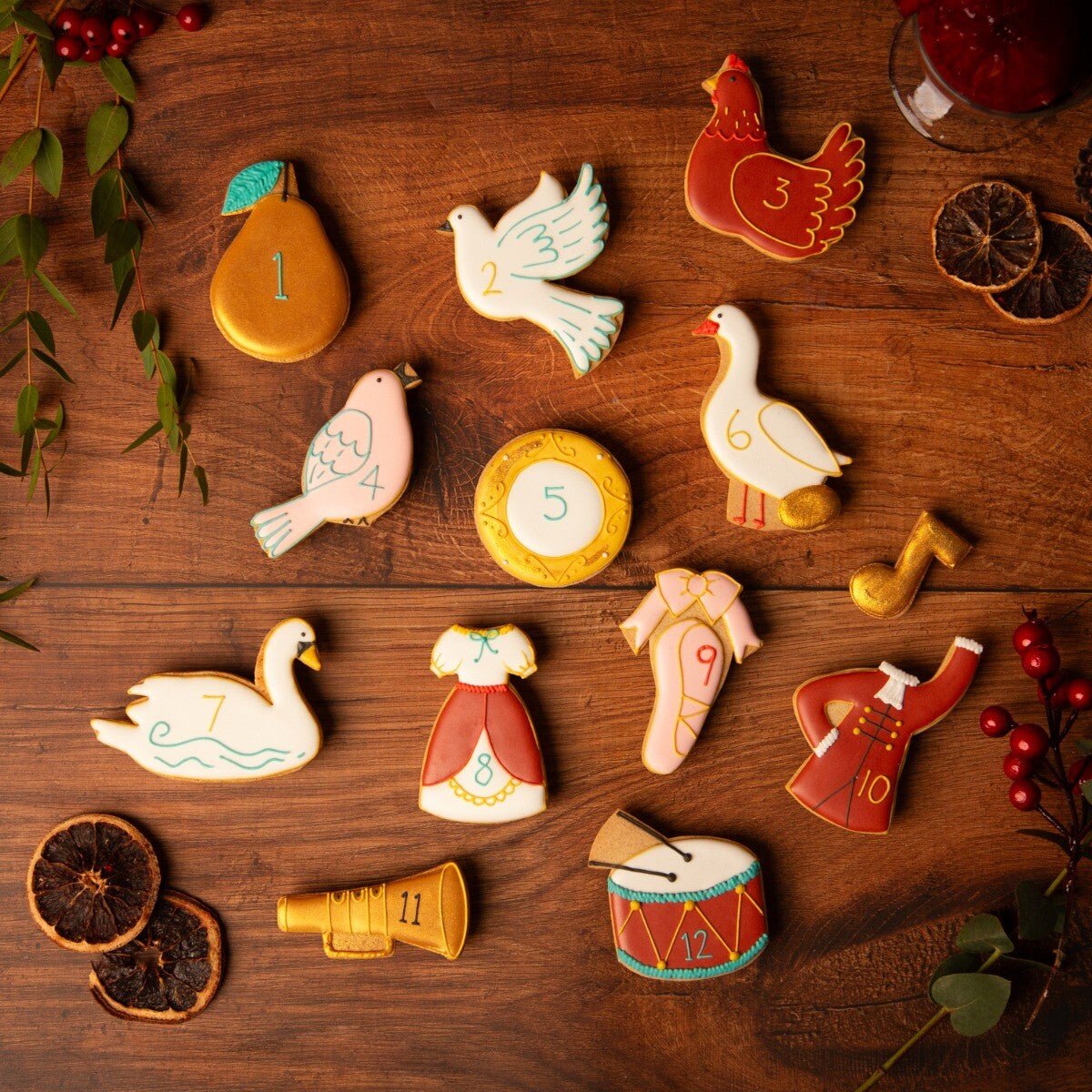 Twelve Days Of Christmas Luxe Biscuit Tin - Biscuiteers