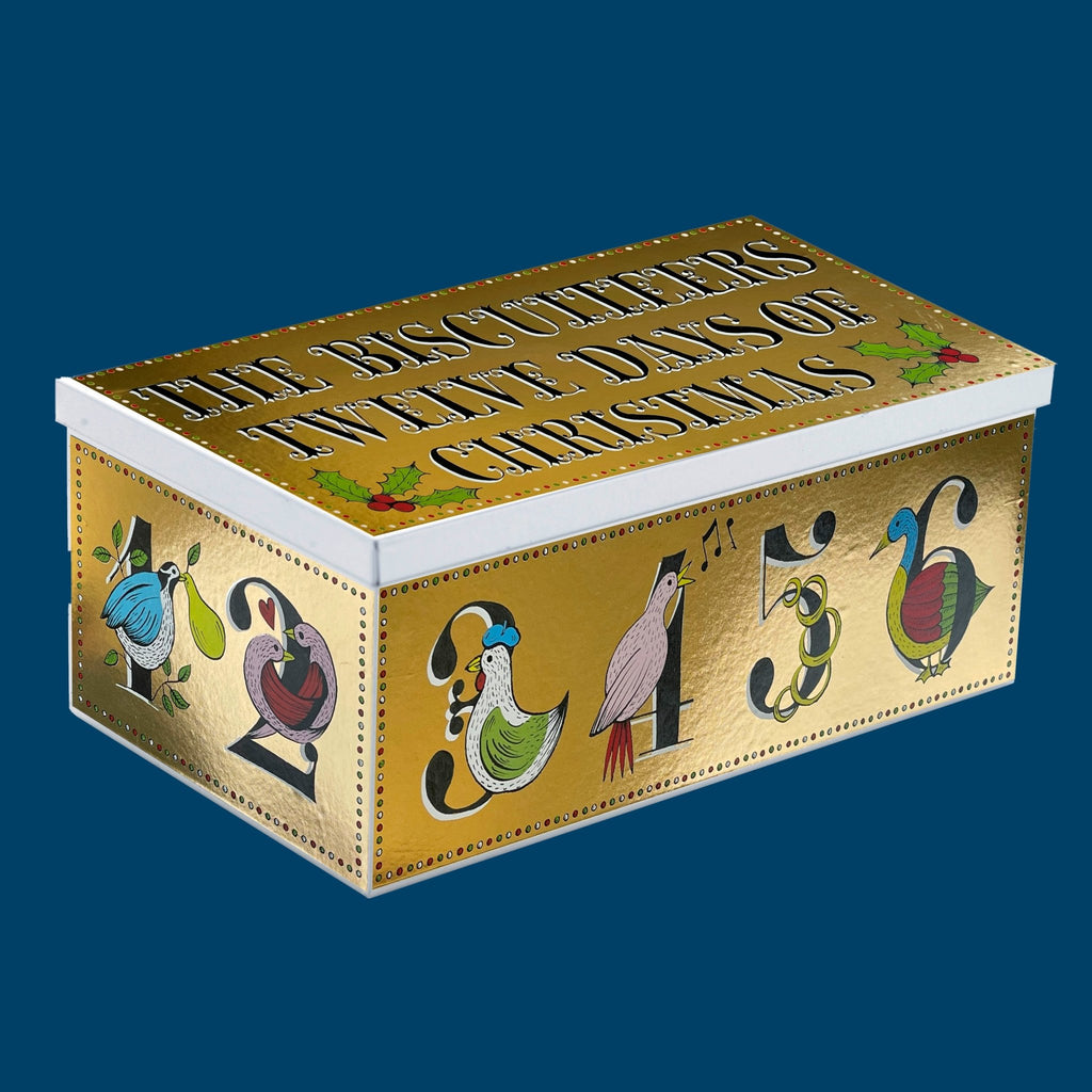Twelve Days Of Christmas Luxe Biscuit Tin - Biscuiteers