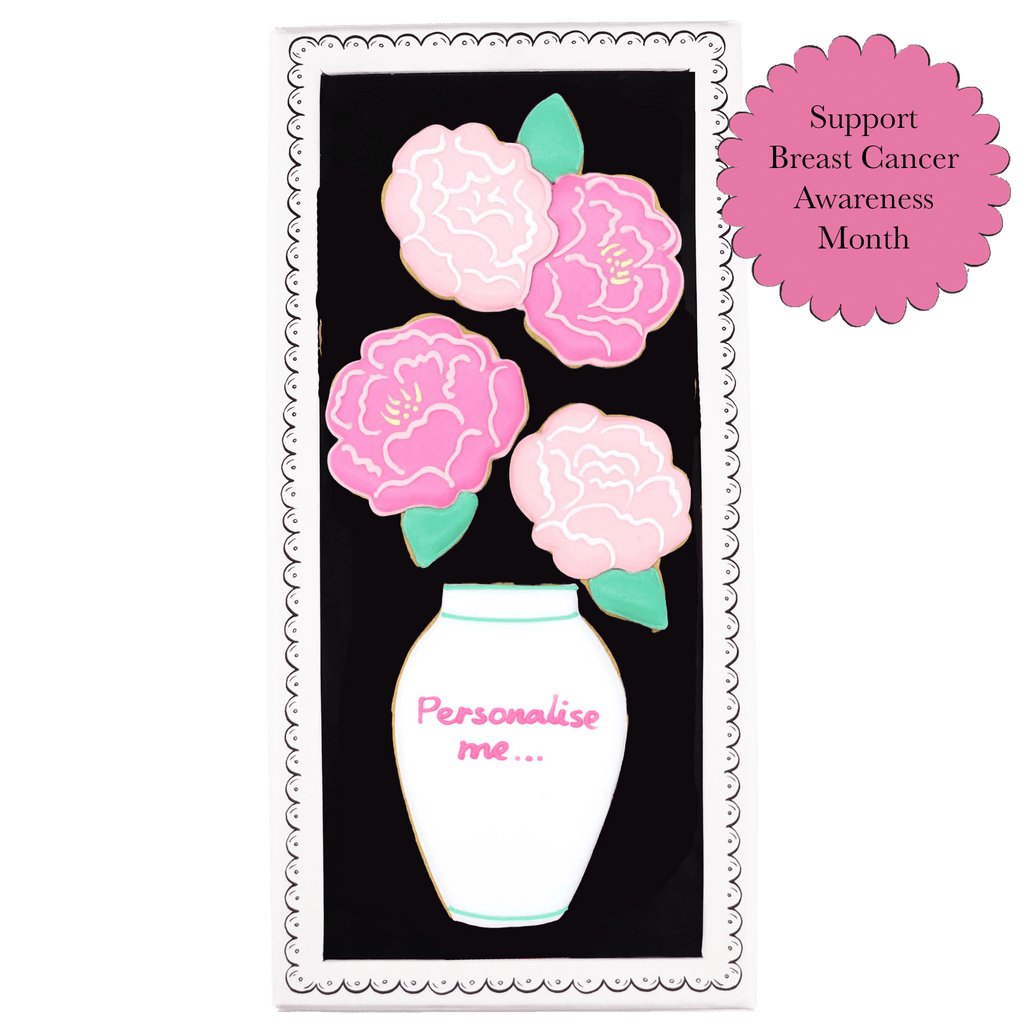 Vase Of Peonies Letterbox Biscuits - Biscuiteers