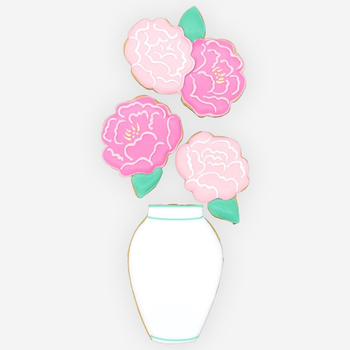 Vase Of Peonies Letterbox Biscuits - Biscuiteers