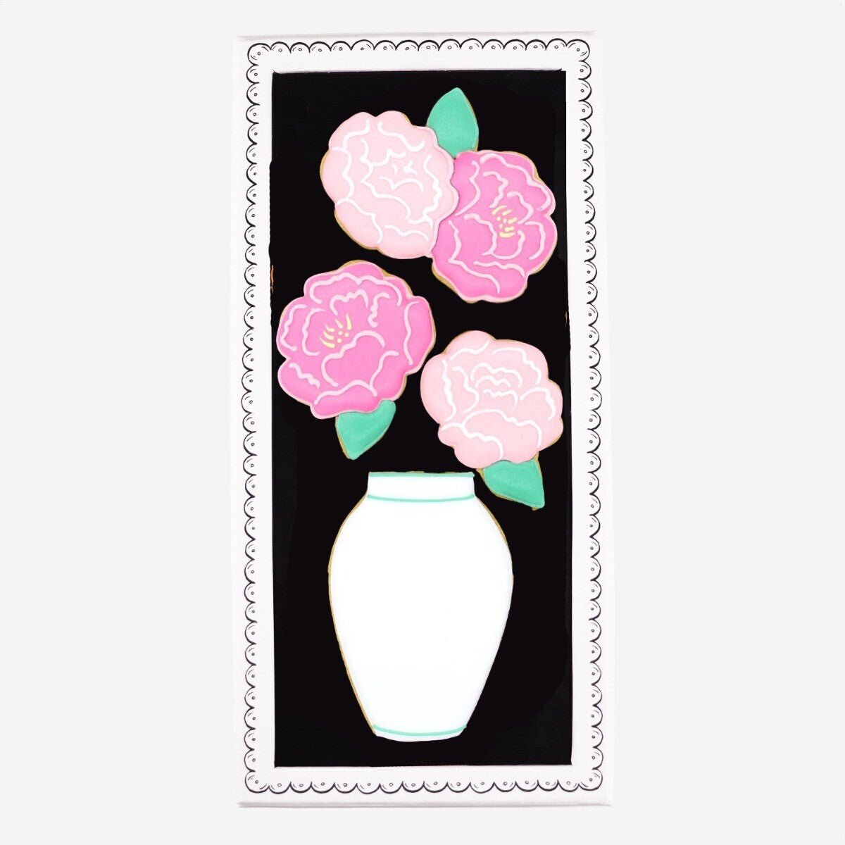 Vase Of Peonies Letterbox Biscuits - Biscuiteers