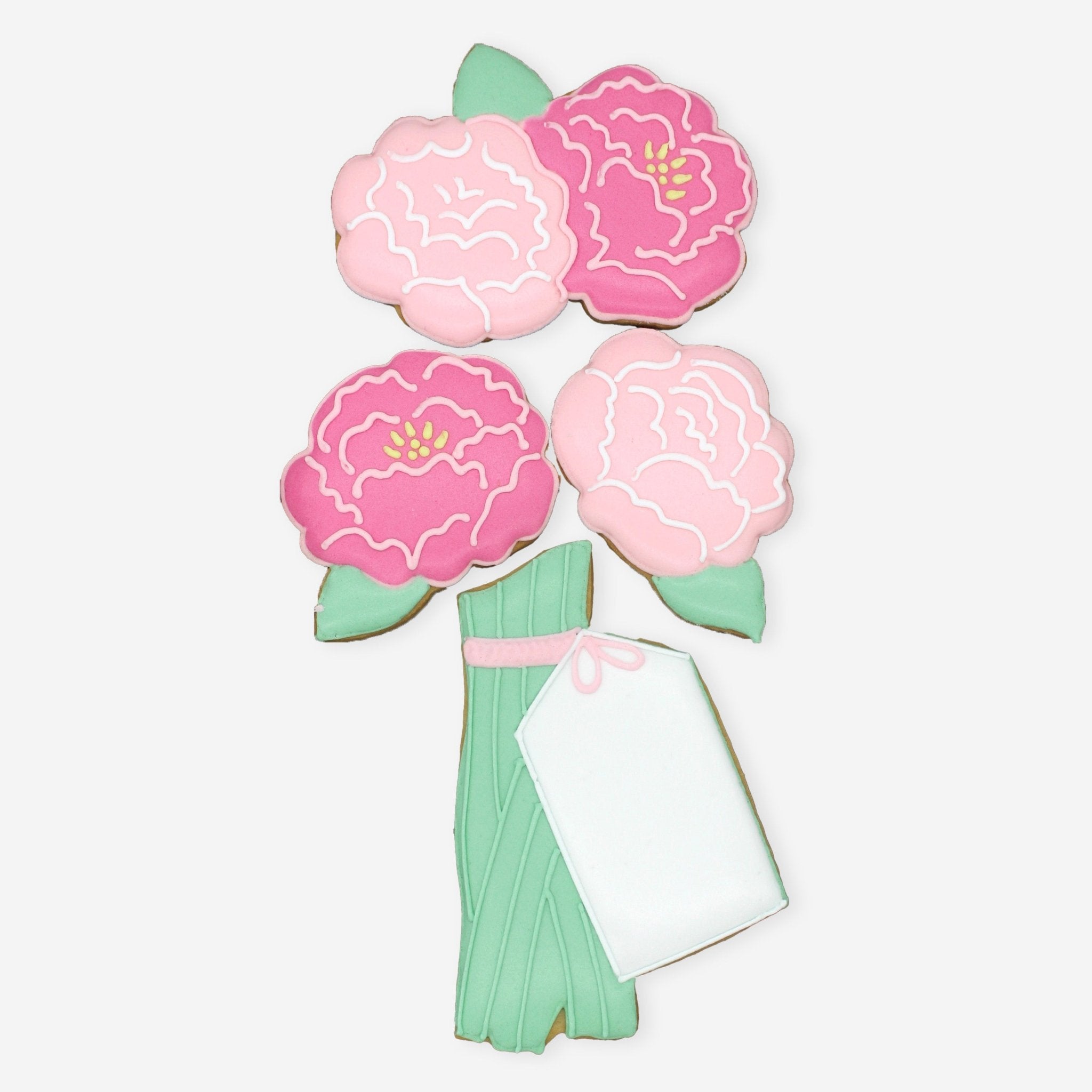 Vase Of Peonies Letterbox Biscuits - Biscuiteers