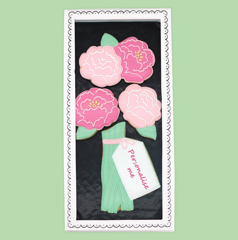 Bunch Of Peonies Letterbox Biscuits