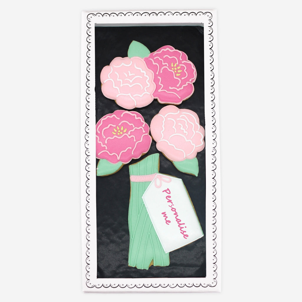 Vase Of Peonies Letterbox Biscuits - Biscuiteers
