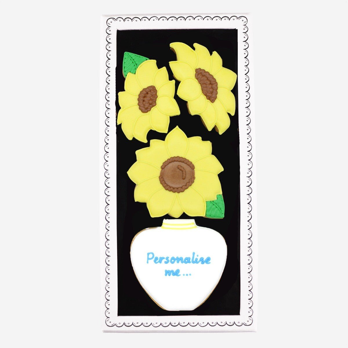 Vase Of Sunflowers Letterbox Biscuits - Biscuiteers