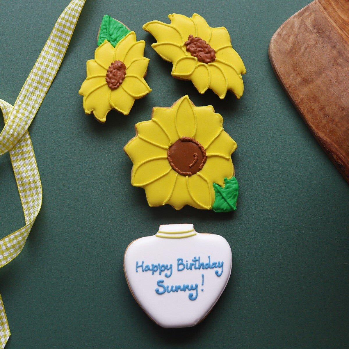 Vase Of Sunflowers Letterbox Biscuits - Biscuiteers