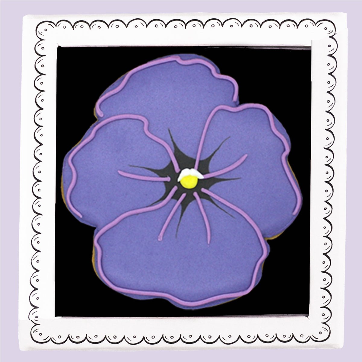 Violet February Birth Flower Letterbox Biscuit - Biscuiteers