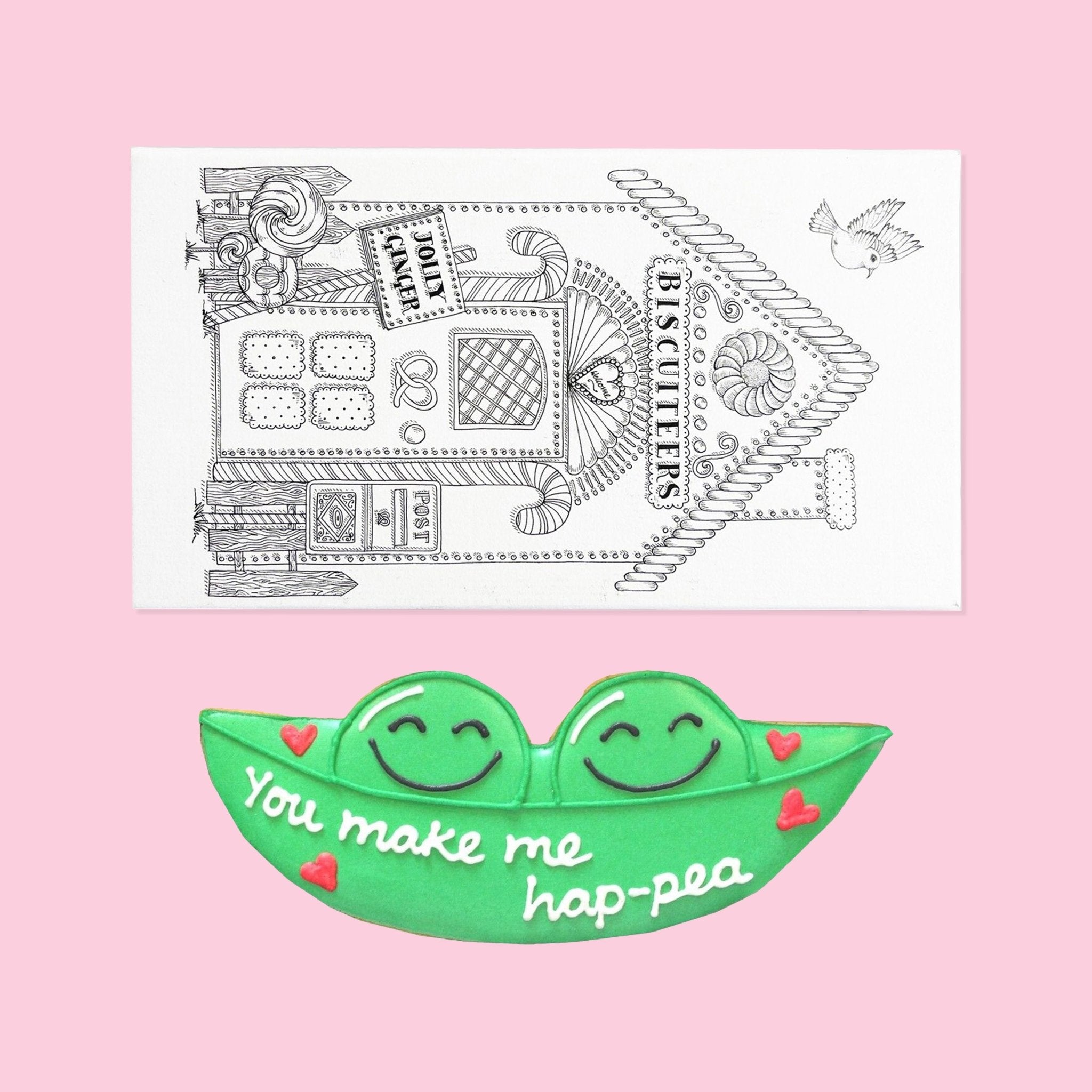You Make Me Hap - pea Letterbox Biscuit - Biscuiteers