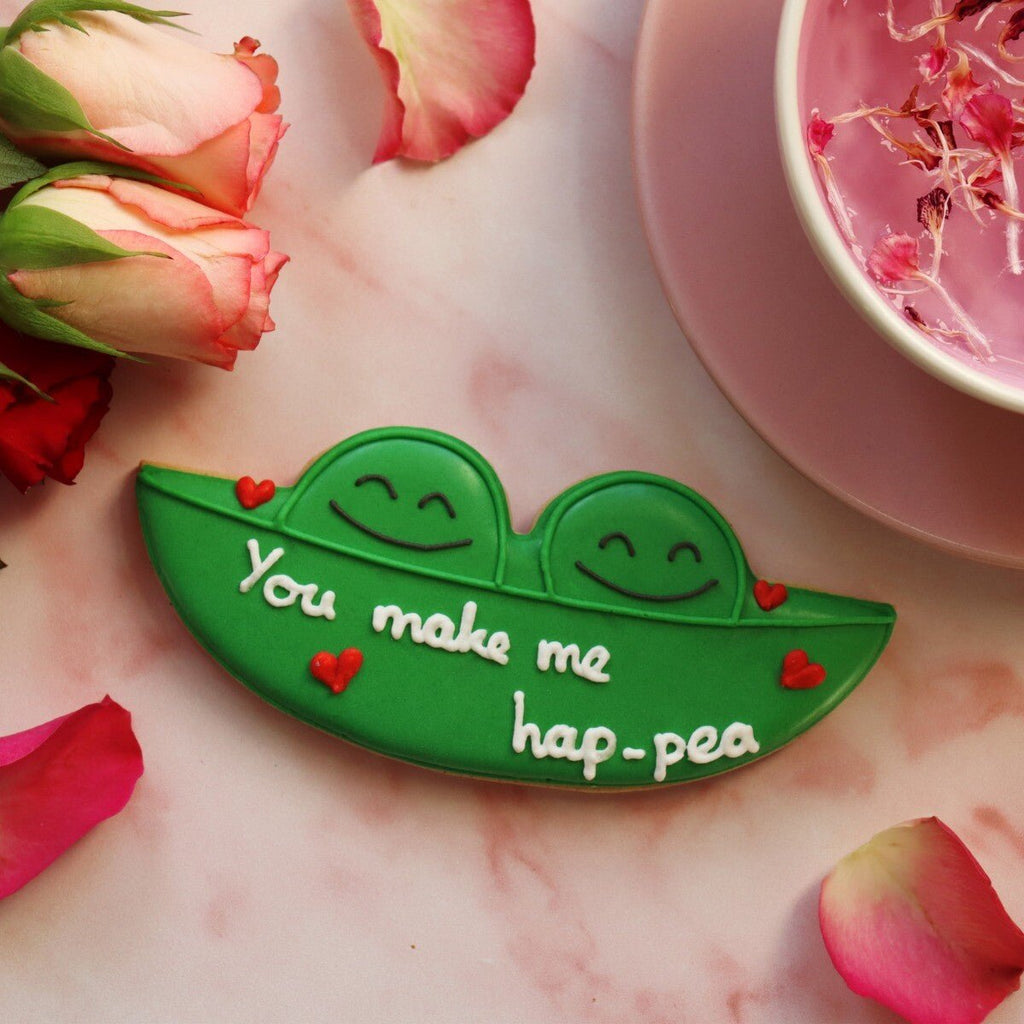You Make Me Hap - pea Letterbox Biscuit - Biscuiteers