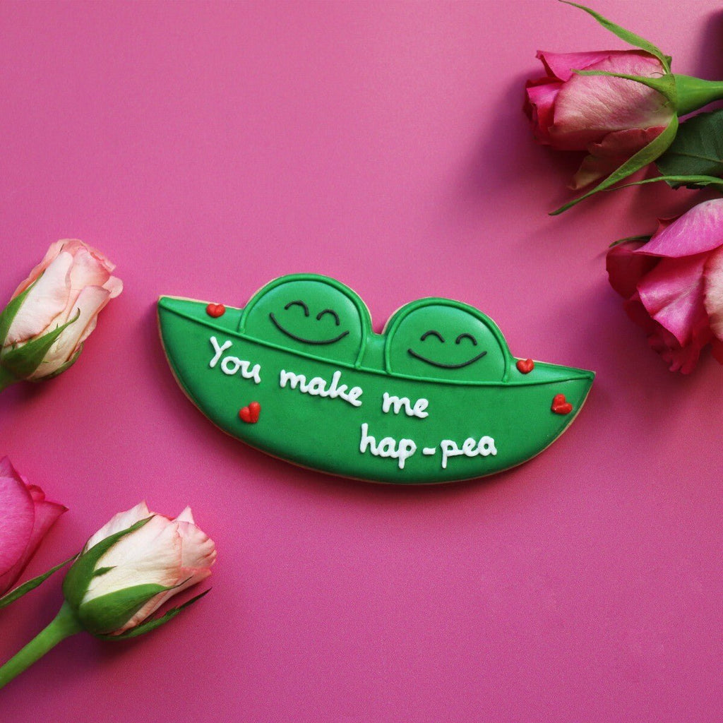 You Make Me Hap - pea Letterbox Biscuit - Biscuiteers