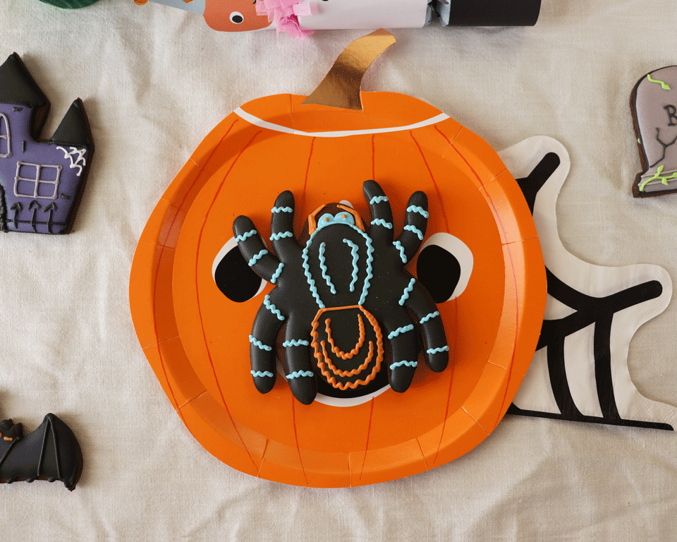Scary spider letterbox biscuit